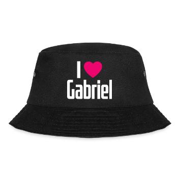 I Love Gabriel Pinkes Herz Ich liebe Gabriel - Bucket Hat - Schwarz - Vorne - Lela (165cm)