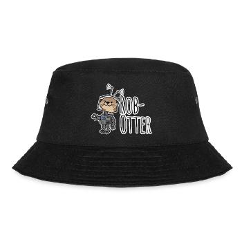 Rob-Otter - Half Otter Half Robot Flat Joke! - Bucket Hat - black - Front - Lela (165cm)