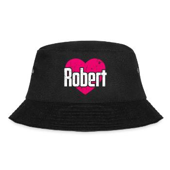 I Love Robert Pinkes Herz Ich liebe Robert - Bucket Hat - Schwarz - Vorne - Lela (165cm)