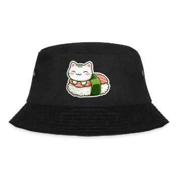 Kawaii Sushi Cat en Roll - Bob - noir - Devant - Lela (165cm)