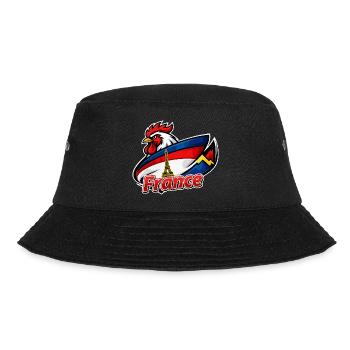 Französischer Hahn mit Eiffelturmflagge - Bucket Hat - Schwarz - Vorne - Lela (165cm)