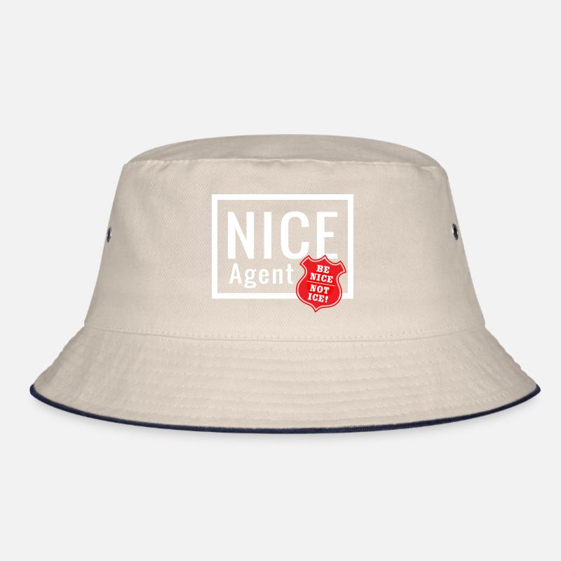 NICE Agent Logo mit Statement Be Nice Badge Bucket Hat