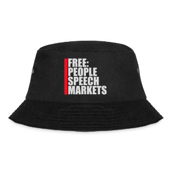 Free Speech Markets People Libertär Freiheit Logo - Bucket Hat - Schwarz - Vorne - Lela (165cm)
