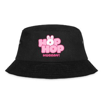 Hop Hop Hourra | Motif de la jolie phrase de lapin - Bob - noir - Devant - Lela (165cm)