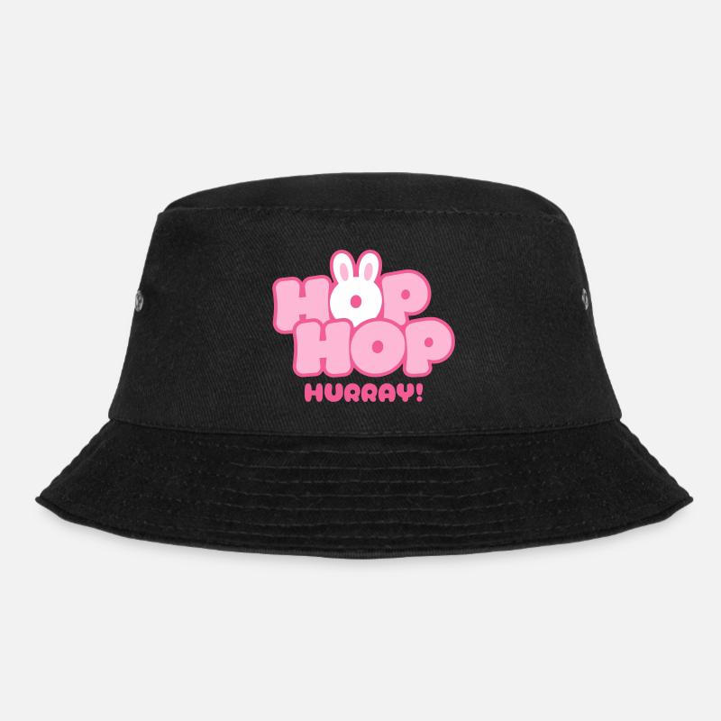 Hop Hop Hourra | Motif de la jolie phrase de lapin - Bob - noir