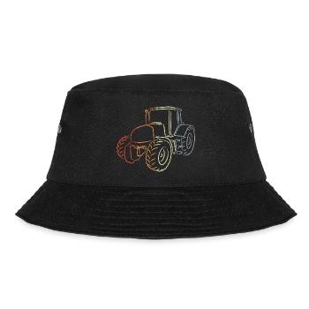 Retro Traktor Skizze - Bucket Hat - Schwarz - Vorne - Lela (165cm)