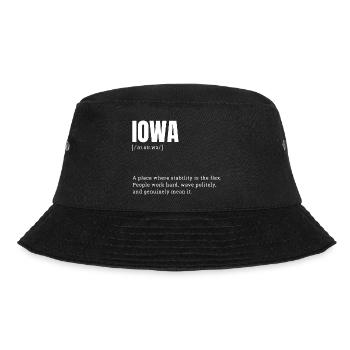 Iowa Bold Typography Statement - Bucket Hat - black - Front - Lela (165cm)