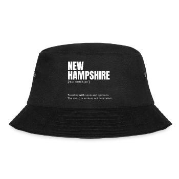 New Hampshire Snow Text - Bucket Hat - black - Front - Lela (165cm)