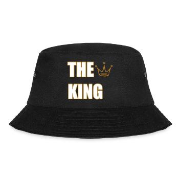 THE KING – Bold Royal Statement Design - Bucket Hat - black - Front - Lela (165cm)