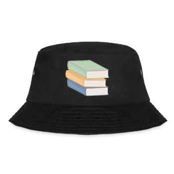 Pastellfarbiger Bücherstapel - Bucket Hat - Schwarz - Vorne - Lela (165cm)