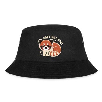 Kuscheliger Roter Panda CUTE BUT COOL - Bucket Hat - Schwarz - Vorne - Lela (165cm)