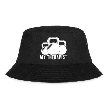 My Therapist Kettlebell Fun GYM Fitness - Bucket Hat - black - Front - Lela (165cm)