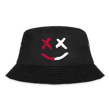 Evil Smile.y Face X-Eyes Graffiti Red White - Bucket Hat - black - Front - Lela (165cm)