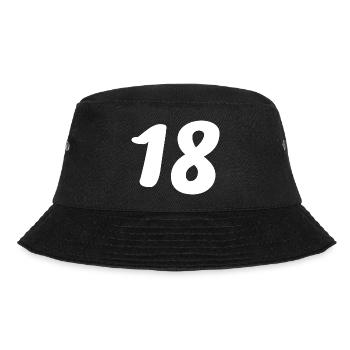 18. 18 YEARS OLD. 18th ANNIVERSARY. 18 BIRTHDAY. - Bucket Hat - black - Front - Lela (165cm)