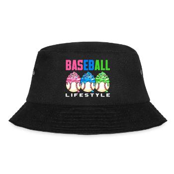 Baseball Lifestyle Cupcakes Sweet - Bucket Hat - black - Front - Lela (165cm)