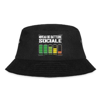 Niveau De Batterie Sociale Humour Introverti - Bob - noir - Devant - Lela (165cm)