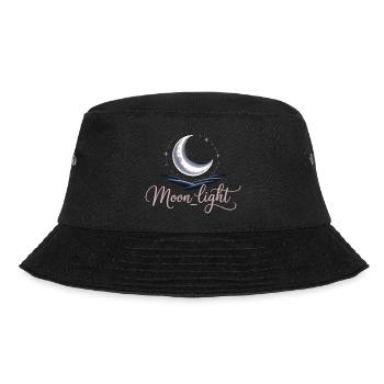 Mondlicht Shirt mit Halbmond – Mystische Nacht - Bucket Hat - Schwarz - Vorne - Lela (165cm)