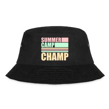 Summer Camp Champ Fun Kids Outdoor Adventure - Bucket Hat - black - Front - Lela (165cm)