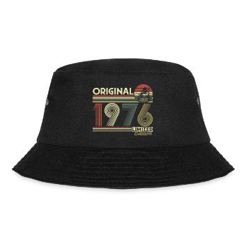 Original 1976 Jahrgang Vintage Retro Geburtstag - Bucket Hat - Schwarz - Vorne - Lela (165cm)