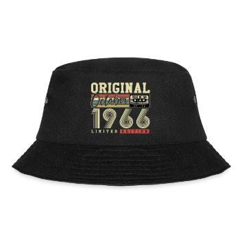 Original October 1966 – 60th Birthday Retro - Bucket Hat - black - Front - Lela (165cm)
