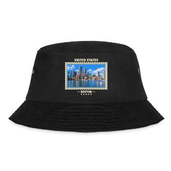 Vereinigte Staaten Boston Vintage Reisemarke - Bucket Hat - Schwarz - Vorne