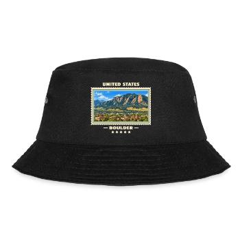 Vereinigte Staaten Boulder Vintage Reisemarke - Bucket Hat - Schwarz - Vorne