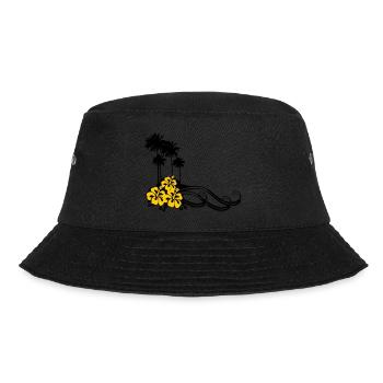 Flower - Palms - Bucket Hat - black - Front - Lela (165cm)