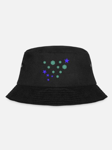 Schneeflocken - Bucket Hat - Schwarz