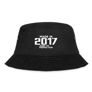 Jahrgang 2017 Retro Jubiläum Geschenk 2017 - Bucket Hat - Schwarz - Vorne - Lela (165cm)