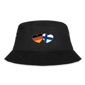 Deutsch Finnische Freundschaft - Geschenk - Bucket Hat - Schwarz - Vorne - Lela (165cm)