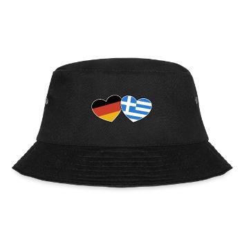Deutsch Griechische Freundschaft - Geschenk - Bucket Hat - Schwarz - Vorne - Lela (165cm)