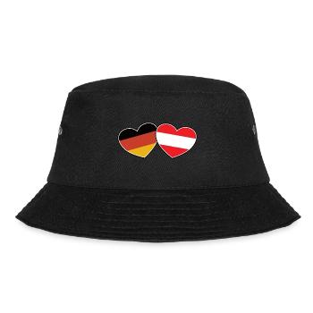 Deutsch Österreichische Freundschaft - Geschenk - Bucket Hat - Schwarz - Vorne - Lela (165cm)