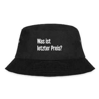 Was ist letzter Preis? - Bucket Hat - Schwarz - Vorne - Lela (165cm)