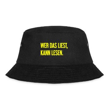 If you read this, you can read. - Bucket Hat - black - Front - Lela (165cm)