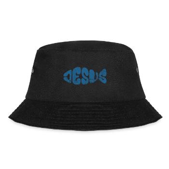 Jesus - Fisch - Liebe - Gläubige - Geschenk - Bucket Hat - Schwarz - Vorne - Lela (165cm)