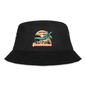 Fuerteventura Surfing Surfboard Palm Trees Island Summer - Bucket Hat - black - Front - Lela (165cm)