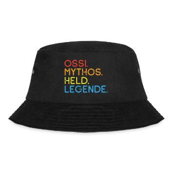 Ossi Mythos Held Legende, DDR, Ostalgie Geschenk - Bucket Hat - Schwarz - Vorne - Lela (165cm)