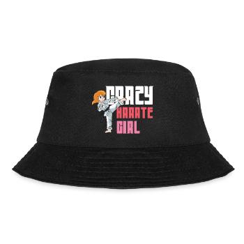 Verrücktes Karate Mädchen Kampfkunststudent Gesche - Bucket Hat - Schwarz - Vorne - Lela (165cm)