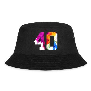 NUMMER 40 JAHRE ALT 40. GEBURTSTAG - Bucket Hat - Schwarz - Vorne - Lela (165cm)