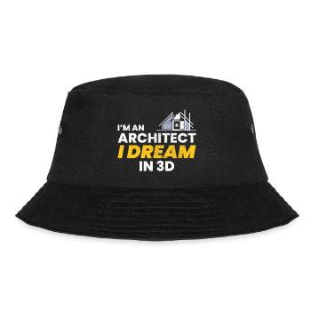Architekt 3D Traum Bau Architektur Lustig - Bucket Hat - Schwarz - Vorne - Lela (165cm)
