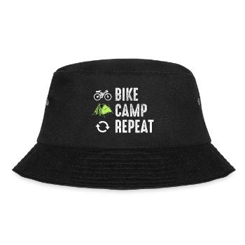 Bikepacking Radfahrer Gravel Bike Fahrrad Lustig - Bucket Hat - Schwarz - Vorne - Lela (165cm)