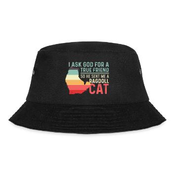A Ragdoll Cat Friendly Person Gift - Bucket Hat - black - Front - Lela (165cm)