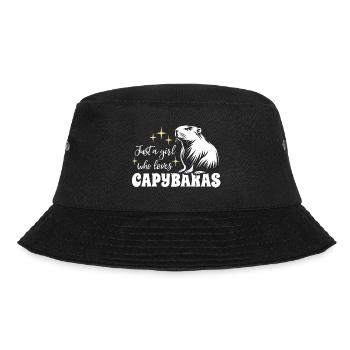 Just a girl who loves capybaras - Spruch - Bucket Hat - Schwarz - Vorne - Lela (165cm)