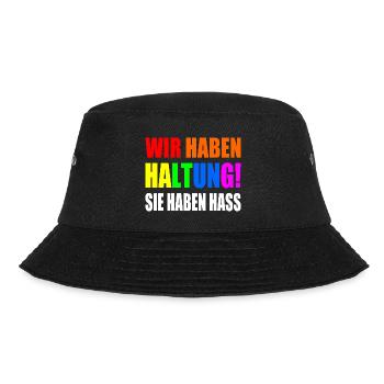 wir haben haltung sie haben hass - Bucket Hat - Schwarz - Vorne - Lela (165cm)