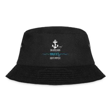 Ein bisschen Meer geht immer - Anker Nordsee - Bucket Hat - Schwarz - Vorne - Lela (165cm)