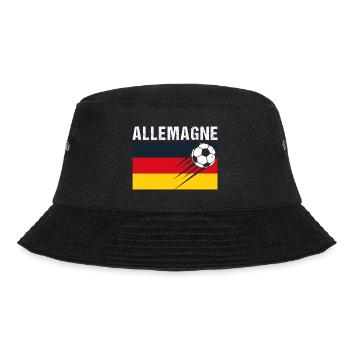 Deutschland Flagge Geschenk Fußball Deutscher Fußball - Bucket Hat - Schwarz - Vorne - Lela (165cm)