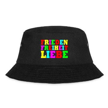 Frieden freiheit liebe - Bucket Hat - Schwarz - Vorne - Lela (165cm)