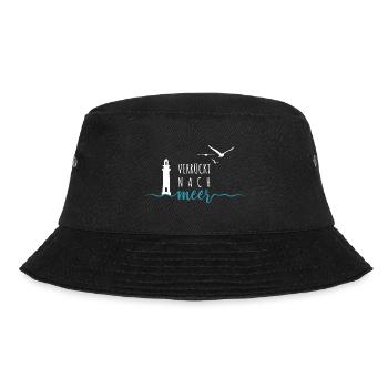 Ein bisschen Meer geht immer - Wellen Nordsee - Bucket Hat - Schwarz - Vorne - Lela (165cm)