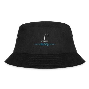 Ich will Meer - Leuchtturm Wellen Nordsee - Bucket Hat - Schwarz - Vorne - Lela (165cm)