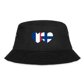 France Finland Flag Heart - Bucket Hat - black - Front - Lela (165cm)